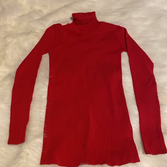 Sandro Vibrant Red Ribbed Top - Picture 3 of 4